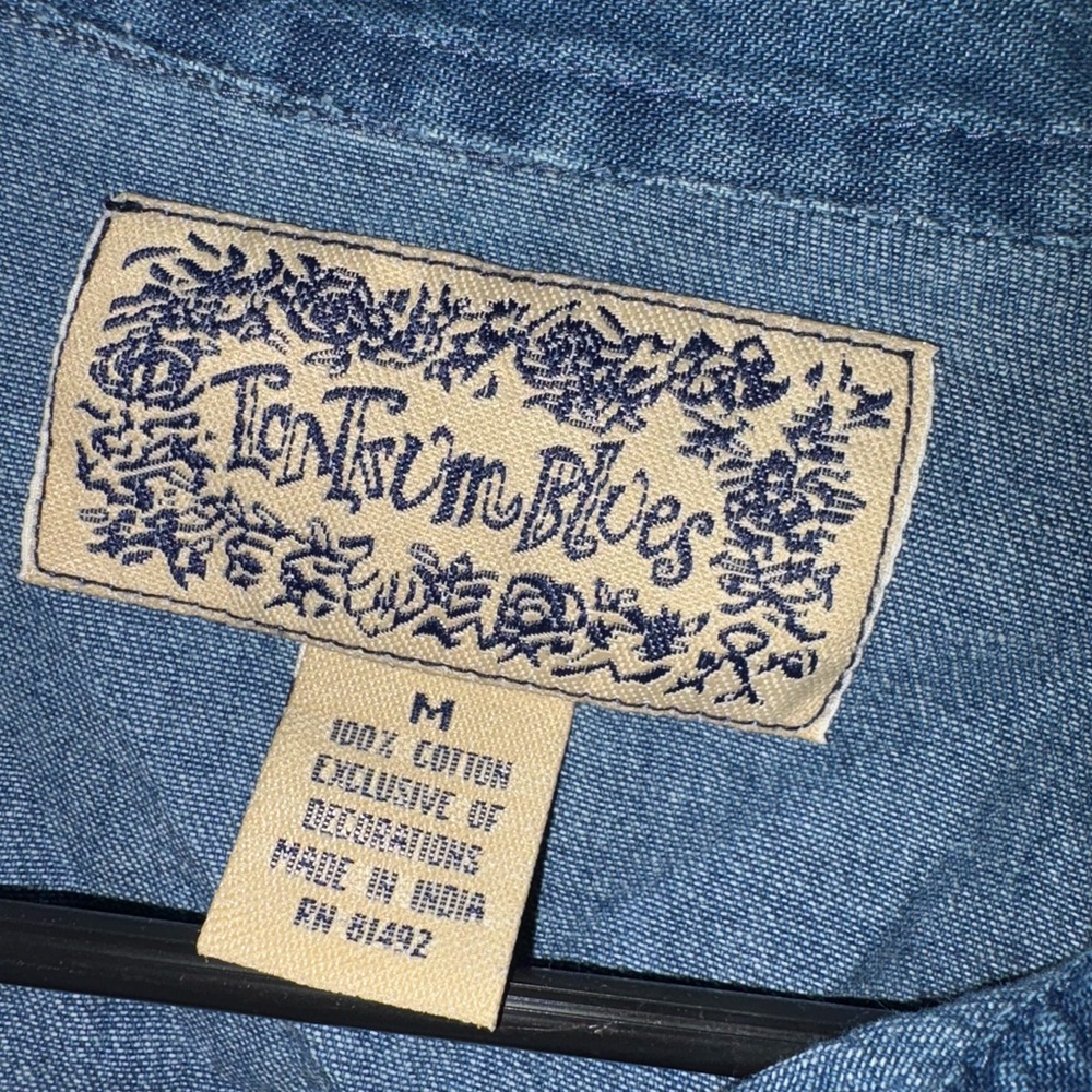 Vintage Tantrum Blues Embroidered Denim Top| Size Medium - Picture 4 of 5